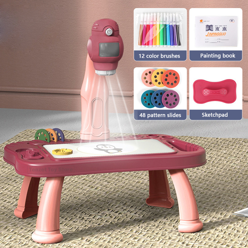 Kids Education Tablets - Projetor inteligente crianças pintura conjunto de