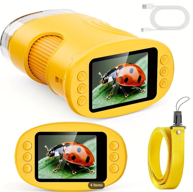 Kids Education Video - Microscópio de Bolso 1000X para Crianças