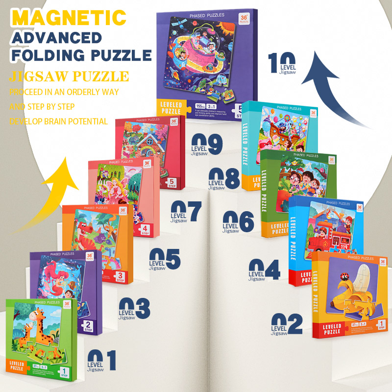 Kids Educational Game 3 - Quebra-Cabeça Magnético de Madeira para Crianças