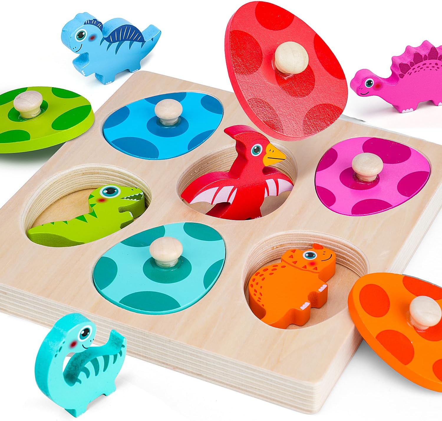 Kids Educational Game 3 - Dinossauro de madeira quebra-cabeça brinquedos montessori