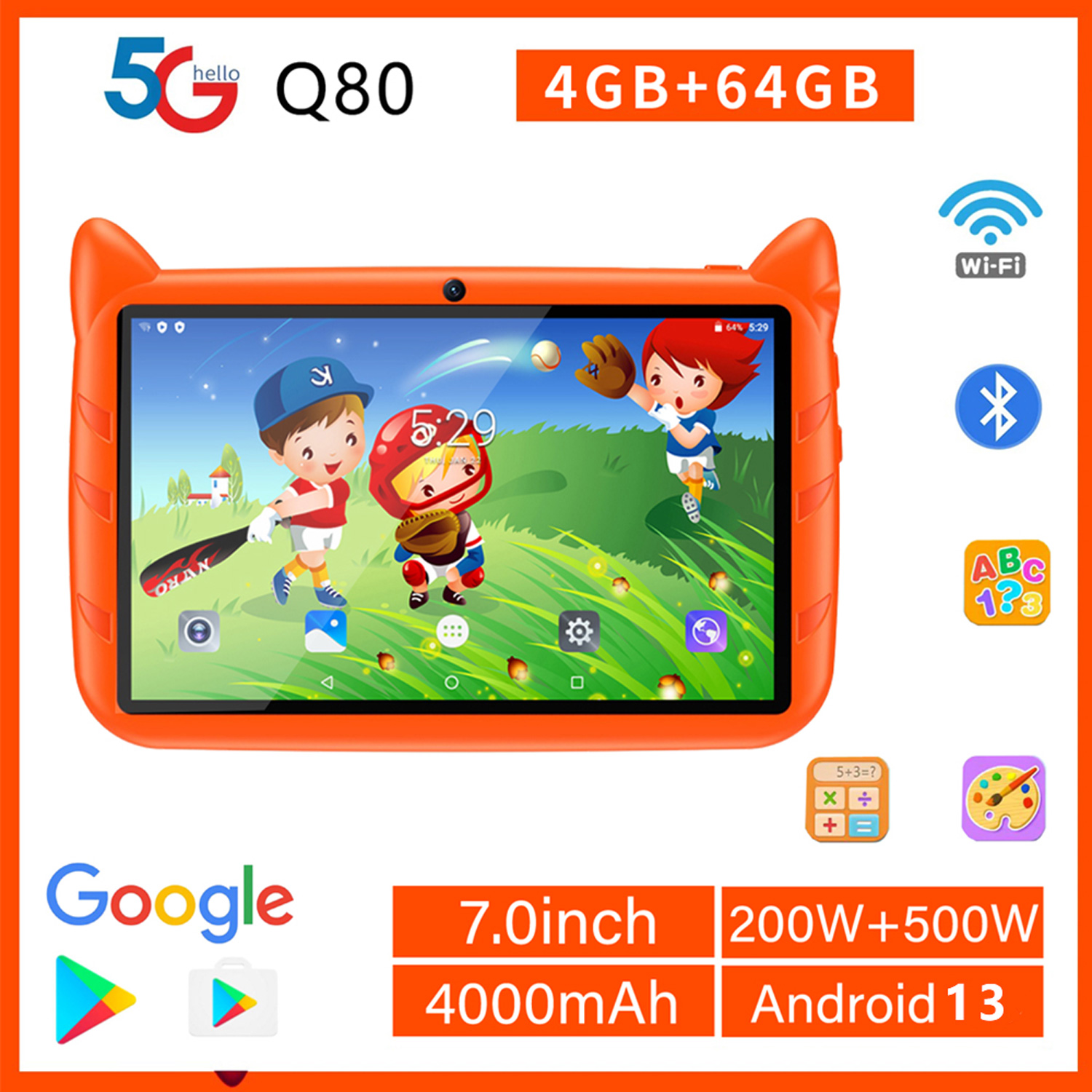 Novo 5g wifi crianças tablet 7 - Kids Education Tablets avaliação e preço
