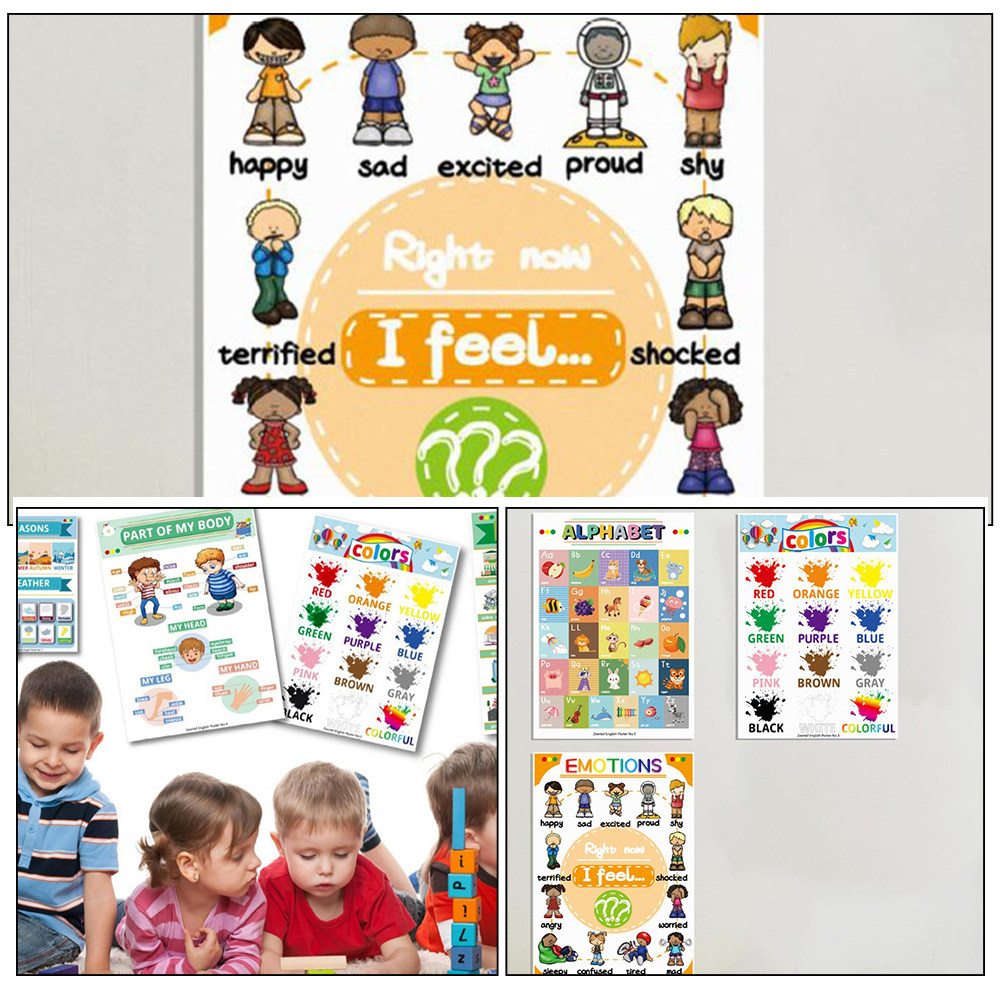 12 Folhas de Pôsteres Educativ - Kids Education Charts avaliação e preço